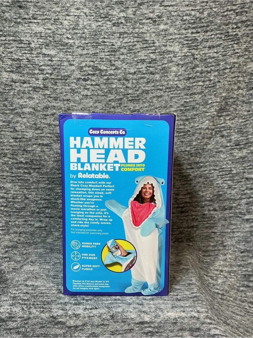 COZY WEARABLE BLANKET HAMMERHEAD  SHARK